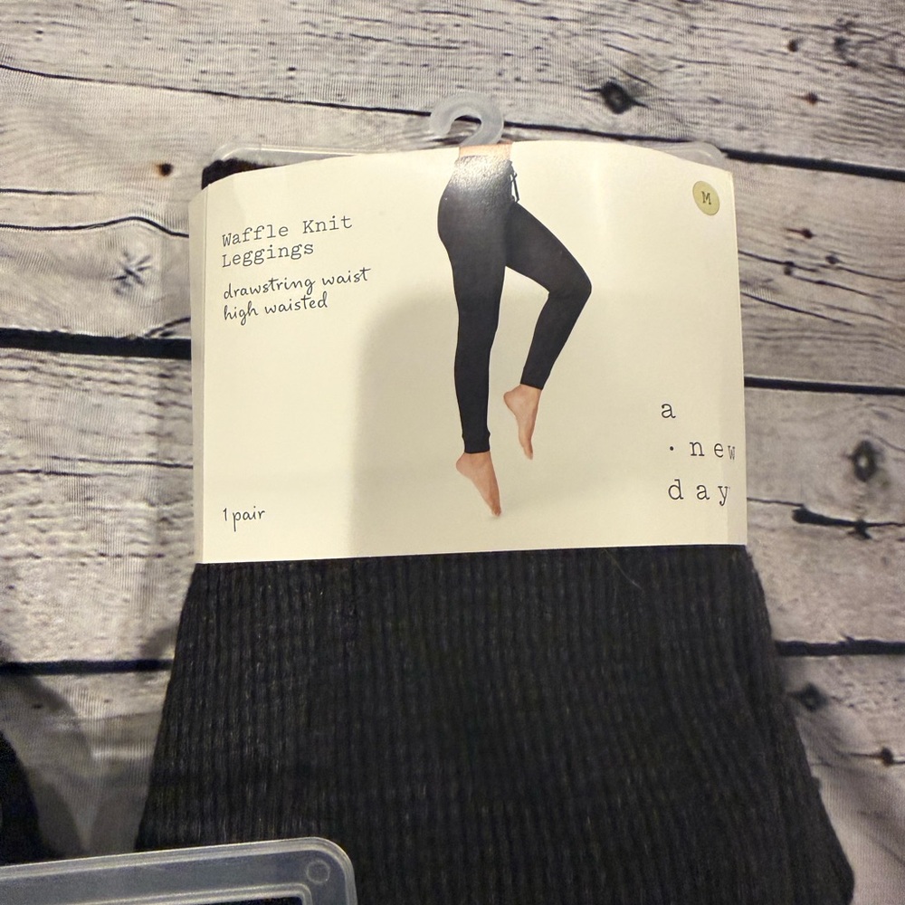 A New Day Black Waffle Knit Leggings
